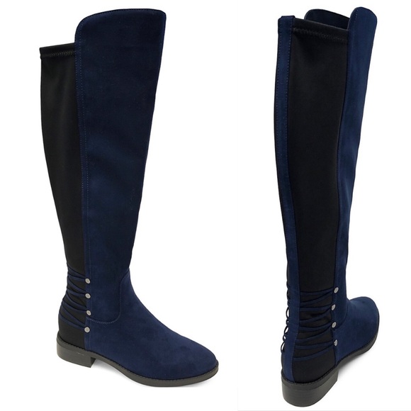 Expressions Shoes - ❌SOLD❌NEW EXPRESSIONS blue suede knee high boots size 6